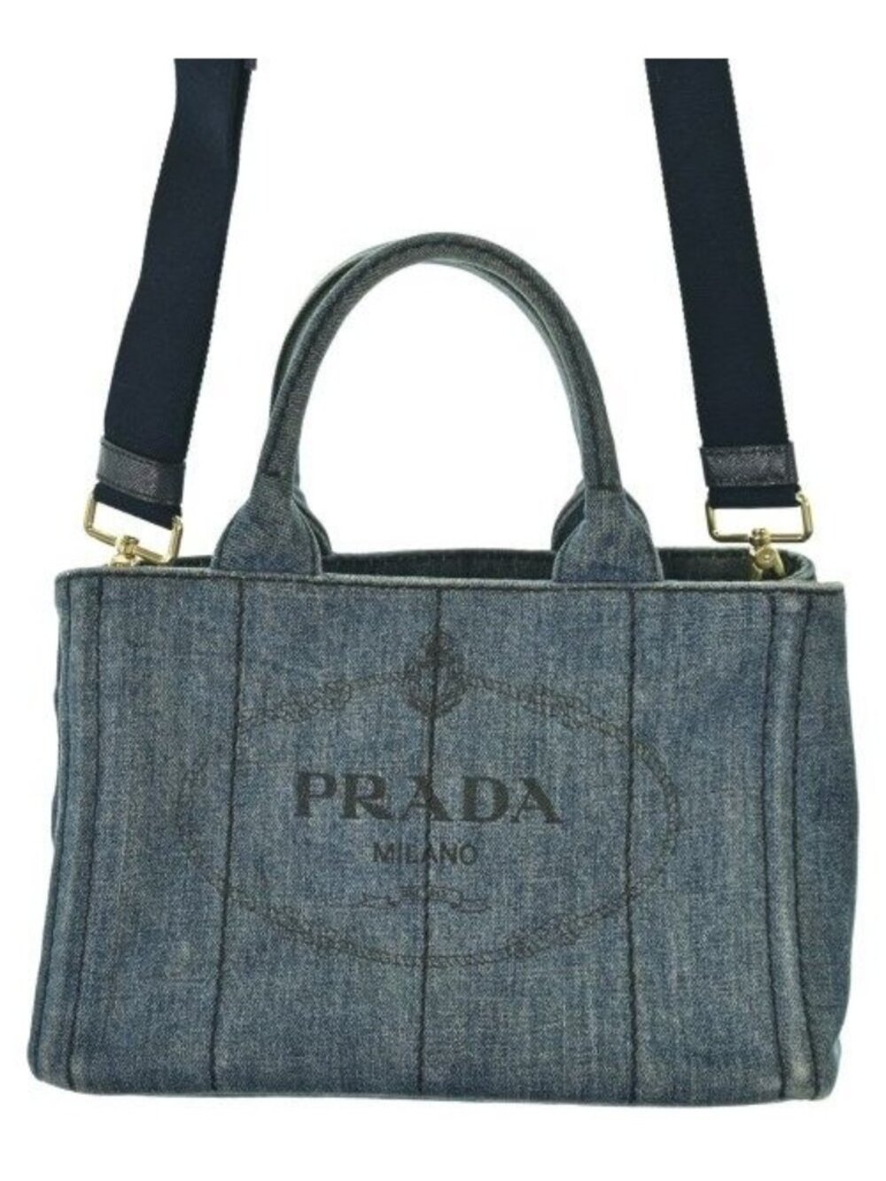 Prada Denim 2-Way Canapa Tote Bag
